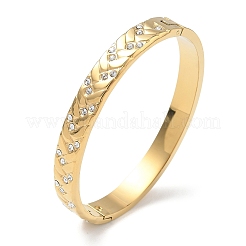 304 Stainless Steel & Rhinestone Hinged Bangles for Women&nbsp;BJEW-Z178-07G