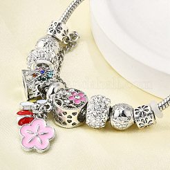Alloy Enamel European Beads Charm Bracelets&nbsp;BJEW-F495-16P