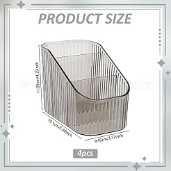 4Pcs 3 Grids PET Desktop Stationery Storage Box&nbsp;AJEW-WA0005-01A