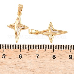 Brass & Natural Freshwater Shell Pendants&nbsp;KK-H538-05G
