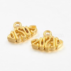 Tibetan Style Alloy Name Jesus Pendants for Easter&nbsp;TIBEP-GC162-G-RS