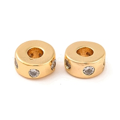 Brass Micro Pave Clear Cubic Zirconia Beads&nbsp;KK-S389-16G