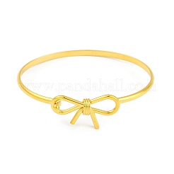 Adjustable Bowknot Brass Torque Bangles for Women&nbsp;BJEW-Z074-01G