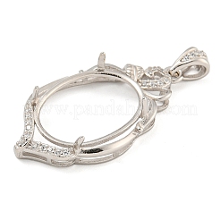 925 Sterling Silver Pendant Cabochon Settings&nbsp;STER-B005-15P