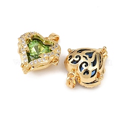 Brass Micro Pave Cubic Zirconia Pendants&nbsp;KK-F922-04G