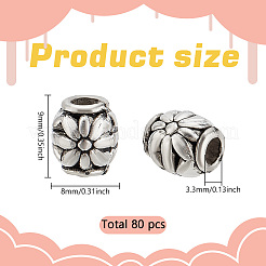 80pcs Tibetan Style Alloy Beads&nbsp;FIND-LP0001-68