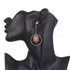 4 Pairs 4 Styles Christmas Theme Alloy Enamel Dangle Stud Earrings&nbsp;EJEW-JE06561