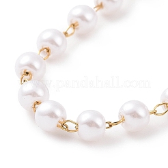 Round Plastic Imitation Pearl Beaded Bracelets&nbsp;BJEW-E054-08G