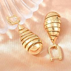 Brass Micro Pave Cubic Zirconia Dangle Hoop Earrings&nbsp;EJEW-G471-54G