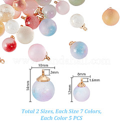 70Pcs 14 Styles Transparent Spray Painted Glass Pendants&nbsp;GLAA-GA0002-16