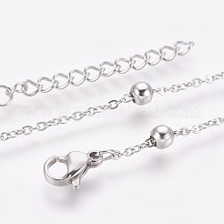 Tarnish Resistant 304 Stainless Steel Cable Chain Anklets&nbsp;AJEW-P069-04P