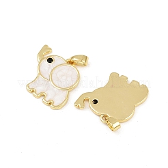 Brass Micro Pave Cubic Zirconia Pendants&nbsp;KK-F908-20G
