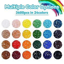 3600Pcs 24 Colors Transparent Electroplate Glass Beads&nbsp;GLAA-YW0003-33
