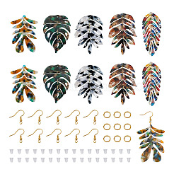 DIY Monstera Leaf Dangle Earring Making Kits&nbsp;DIY-BY0001-38
