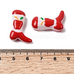 Boot Baking Paint Glass Enamel  Beads&nbsp;LAMP-C020-02J