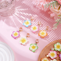 12Pcs 6 Colors Flower Resin Stethoscope Pendant Decorations&nbsp;HJEW-SP0001-55