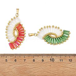 Glass Seed Beaded Pendants&nbsp;PALLOY-MZ01375