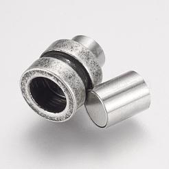 304 Stainless Steel Magnetic Clasps with Glue-in Ends&nbsp;STAS-F124-02AS