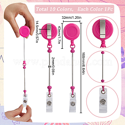 10Pcs 10 Colors Opaque Plastic Retractable & Beadable Badge Reel&nbsp;AJEW-SC0003-08