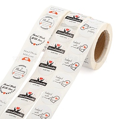 6 Rolls 3 Style Word Handmade with Love Self-Adhesive Kraft Paper Stickers&nbsp;DIY-LS0003-33