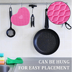 4Pcs 4 Colors Silicone Hot Resistant Cup Mats&nbsp;AJEW-GF0008-28A