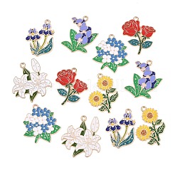 12Pcs 6 Styles Alloy Enamel Pendants&nbsp;ENAM-L054-02G
