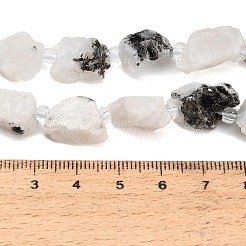 Raw Rough Natural Tourmalinated Quartz Beads Strands&nbsp;GG-CBA0B77-A13-01