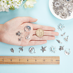72Pcs 12 Style Beach Theme Tibetan Style Alloy Pendants&nbsp;FIND-SC0003-10