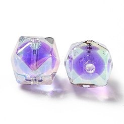 Two Tone UV Plating Rainbow Iridescent Acrylic Beads&nbsp;LS-TACR-D010-02G