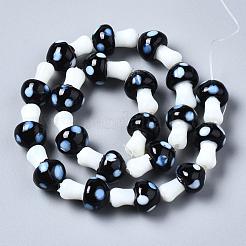 Mushroom Handmade Lampwork Beads Strands&nbsp;X-LAMP-R116-11