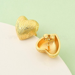 Brass Heart Stud Earrings&nbsp;EJEW-F389-22G