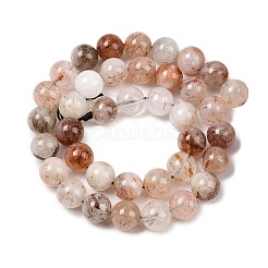 Natural Black Gold Rutilated Quartz Beads Strands&nbsp;G-P596-10mm-02
