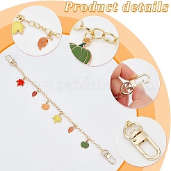 Autumn Theme Leaf & Pumpkin Alloy Enamel Bag Handles&nbsp;FIND-PH0009-21