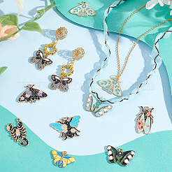 20Pcs 10 Styles Insect Series Alloy Enamel Pendants&nbsp;ENAM-PH0002-83