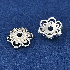 Brass Micro Pave Clear Cubic Zirconia Bead Caps&nbsp;KK-I719-13A-S
