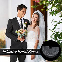 Polyester Bridal Shawl&nbsp;OHAR-WH0033-015