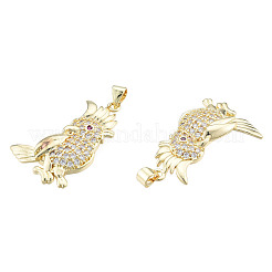 Brass Micro Pave Clear Cubic Zirconia Pendants&nbsp;ZIRC-N039-263