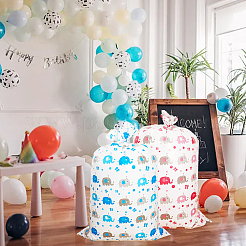 2Pcs 2 Colors Christmas Rectangle Plastic Elephant Print Gift Storage Big Bags&nbsp;ABAG-WH20010-07