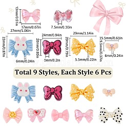 54Pcs 9 Styles Translucent Frosted Resin Cabochons&nbsp;CRES-SC0002-62