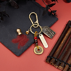 Resin and Brass Keychains&nbsp;AJEW-WH0455-96