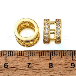 Brass Micro Pave Cubic Zirconia European Beads&nbsp;KK-F911-12G