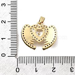 Brass Micro Pave Cubic Zirconia Pendants&nbsp;KK-P336-18G-01