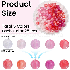 125Pcs 5 Colors Resin UV Reactive Beads&nbsp;RESI-PA0001-33B