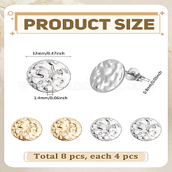 8Pcs 2 Colors 304 Stainless Steel Stud Earring Findings&nbsp;STAS-LP0004-76