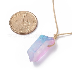 Natural Quartz Crystal Nugget Pendant Necklace&nbsp;NJEW-JN03940