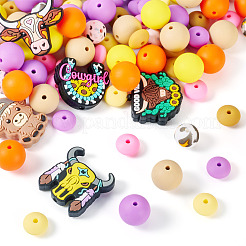 101Pcs Cattle Theme Silicone Focal Beads&nbsp;SIL-TA0002-60
