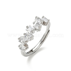 Adjustable Brass Micro Pave Cubic Zirconia Finger Rings&nbsp;RJEW-C163-26B-P
