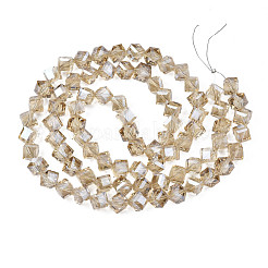 Electroplate Transparent Glass Beads Strands&nbsp;EGLA-N002-29-F03