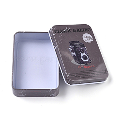 Camera Pattern Tinplate Empty Boxes&nbsp;CON-WH0073-15N