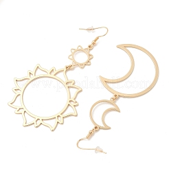 Sun & Moon Alloy Pendant Necklace & Asymmetrical Hoop Earring Sets&nbsp;FS-WG43B09-01